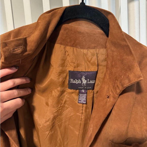Ralph Lauren purple label Vintage Lambs Suede Brown Buttoned Jacket - Picture 4 of 4